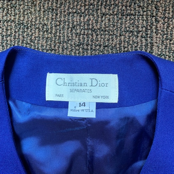 DIOR - NWT Vintage Blazer Lapis, size 14 - Picture 3 of 8
